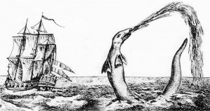 Sea serpent reported by the Bishop of Greenland in 1734.