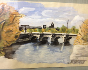 Tony Farrenkopf Watercolor, 1962 Pont Neuf