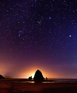 Stars over Cannon Beach photo by Chris Lazzery